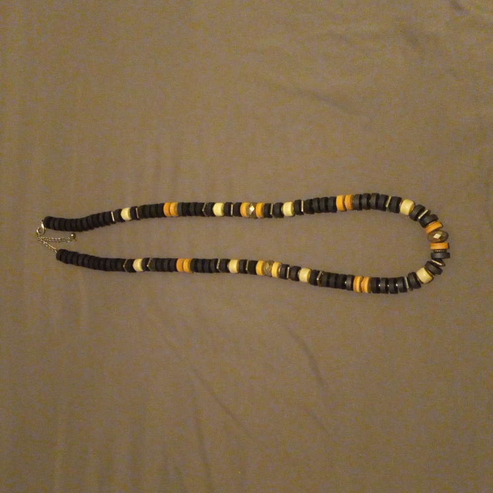 Chico's Adjustable Necklace with Black Wood Beads